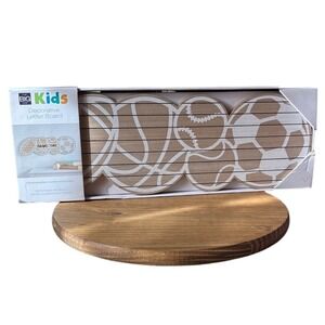 BIG Kids Decorative Wood Letter Board w/ Sports Design 23.7in by 8in NEW